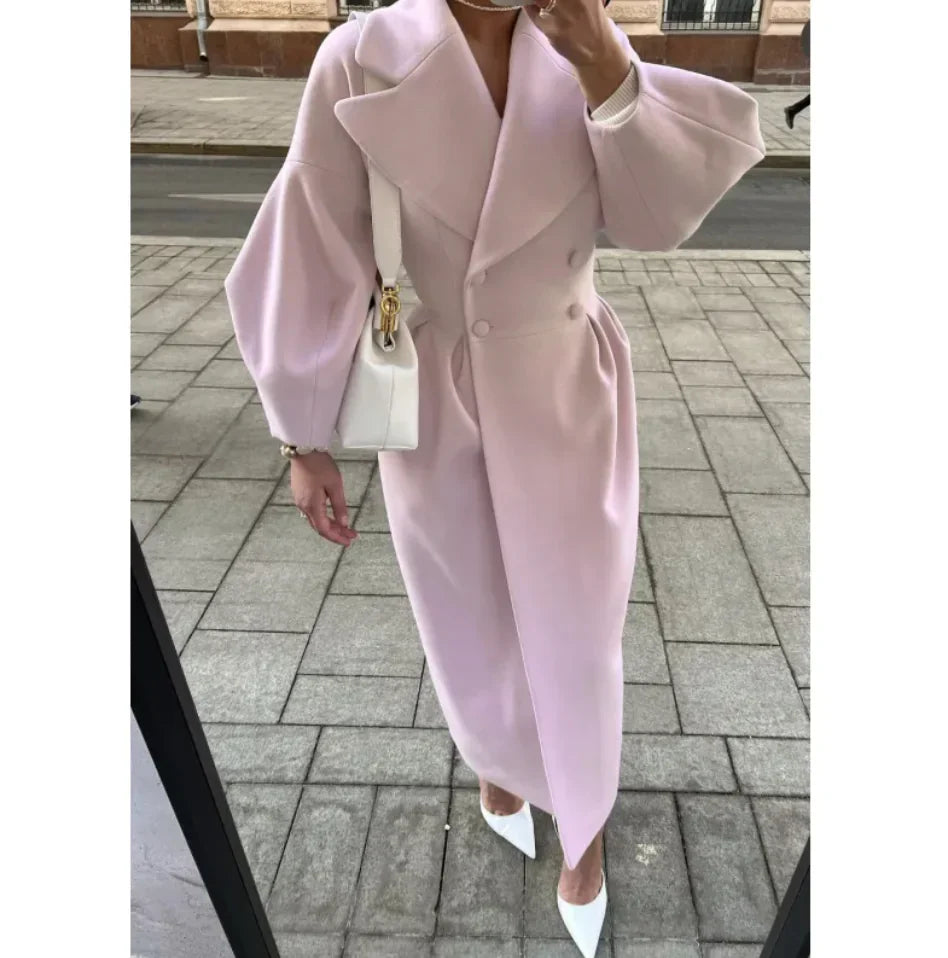 Joëlle - Manteau Long à Manches Lanternes Vintage