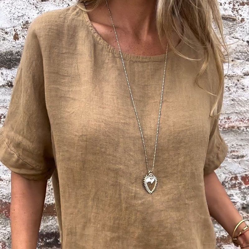 Kira - Blouse Décontractée en Coton et Lin