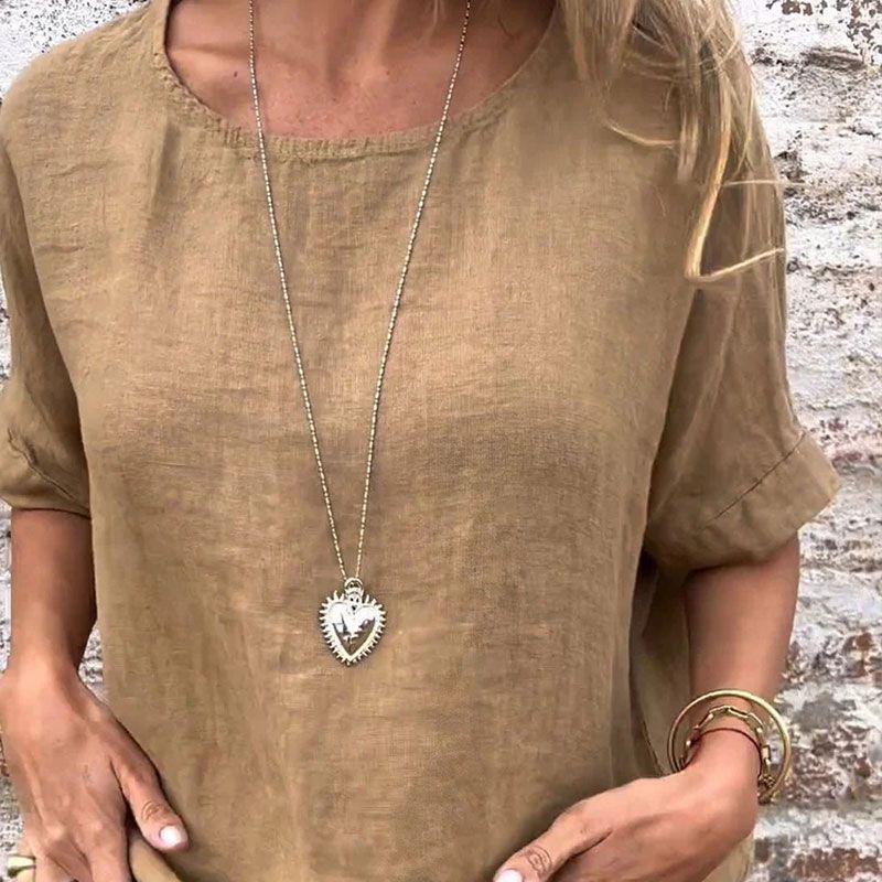Kira - Blouse Décontractée en Coton et Lin