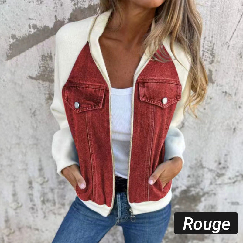 Lilia - Veste en Jean à Fermeture Éclair
