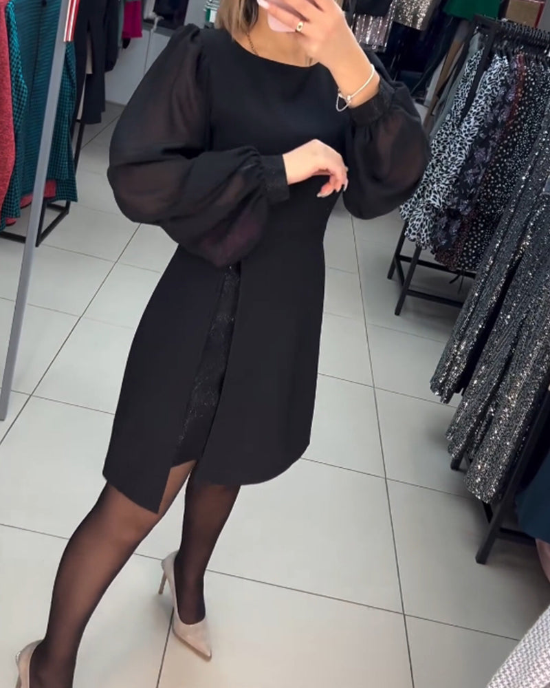 Carine - Robe midi deux-pièces élégante avec fente haute