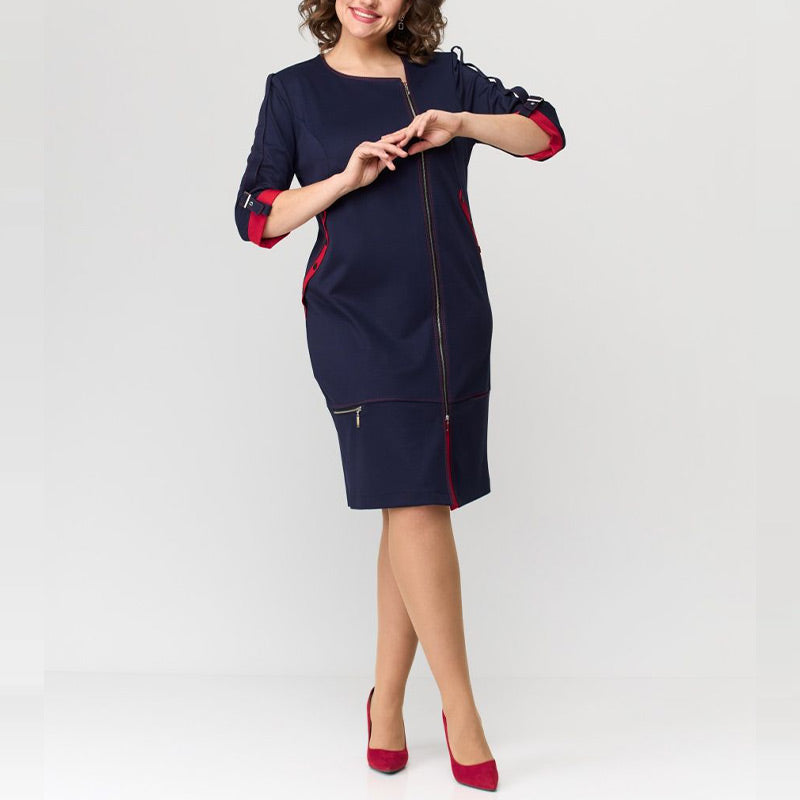 Hermine - Robe Élégante Femme avec Fermeture Latérale