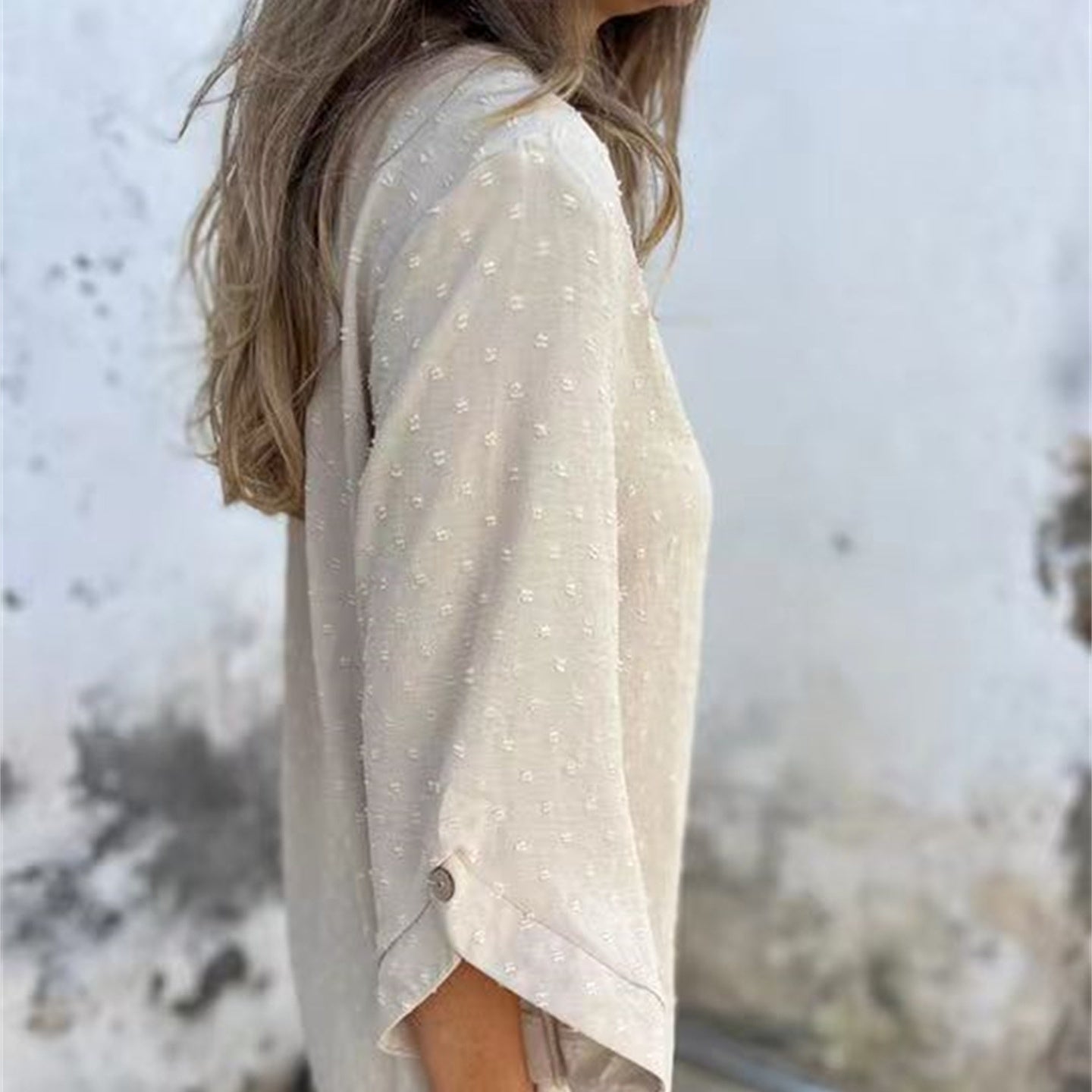 Marinette - Women's Casual Jacquard Crew Neck Top