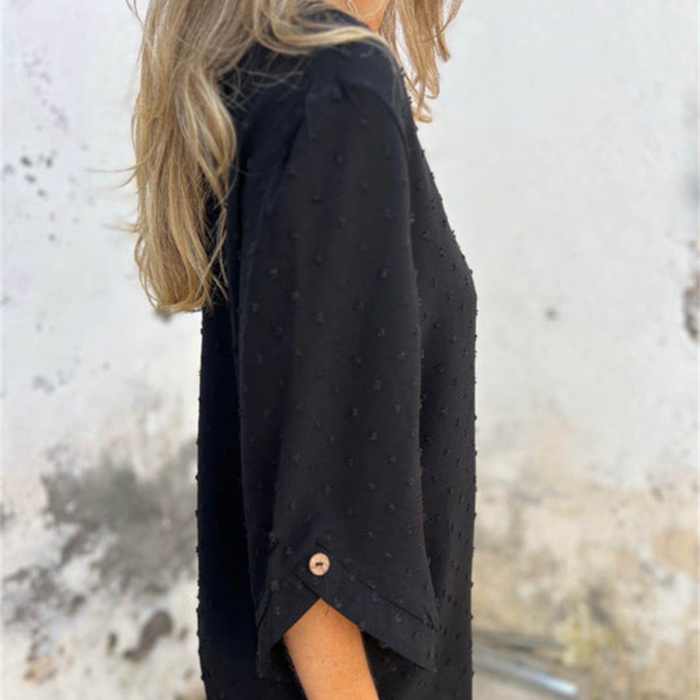Marinette - Women's Casual Jacquard Crew Neck Top