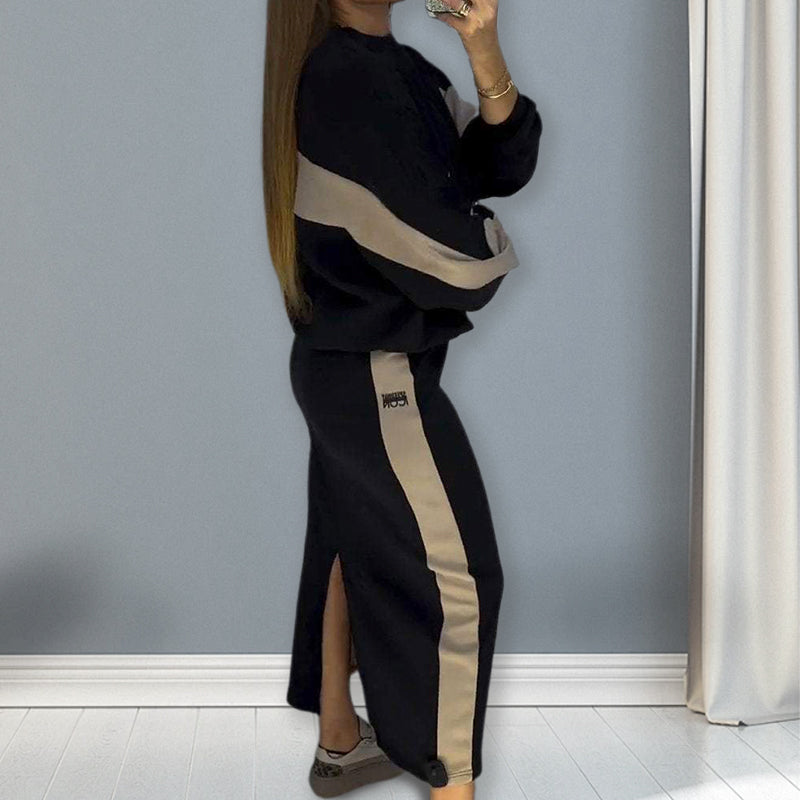 Margaretha - Ensemble Élégant Color-Block Vintage