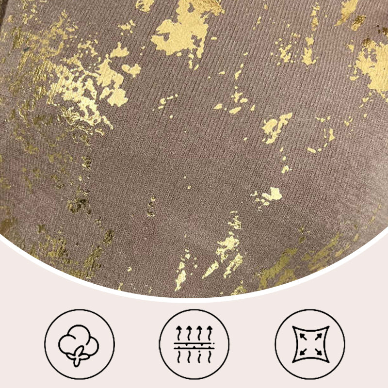 Blanche - Pull en maille métallique doré à col rond pour femme