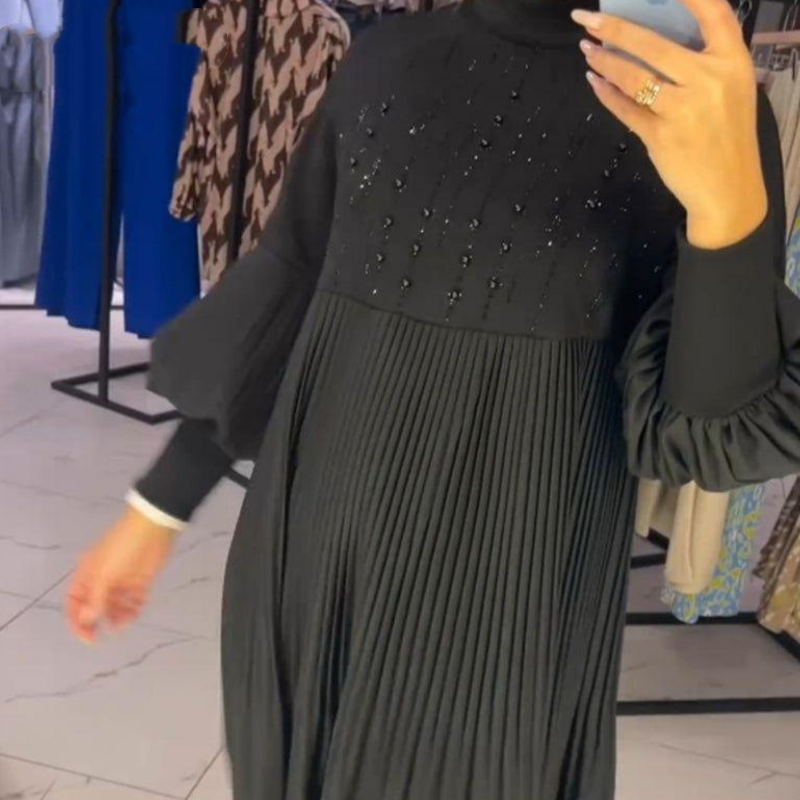 Aliénor - Robe Élégante à Manches Lanterne