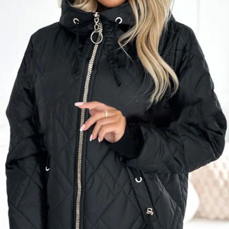 Petronella - Women's Down Coat with Hood and Drawstring
