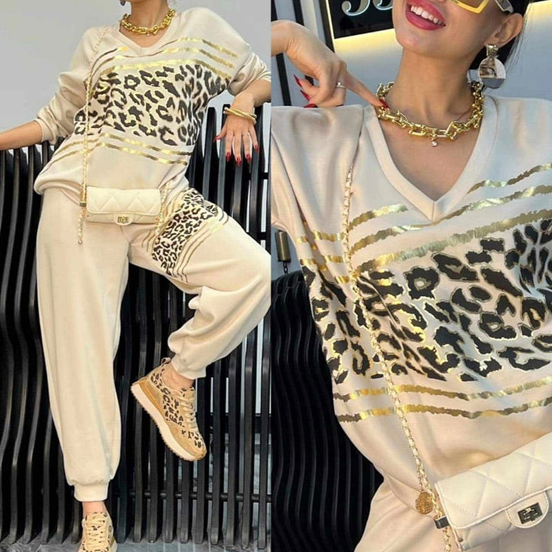 Audrey - Women's 2 Piece Leopard Sports Set