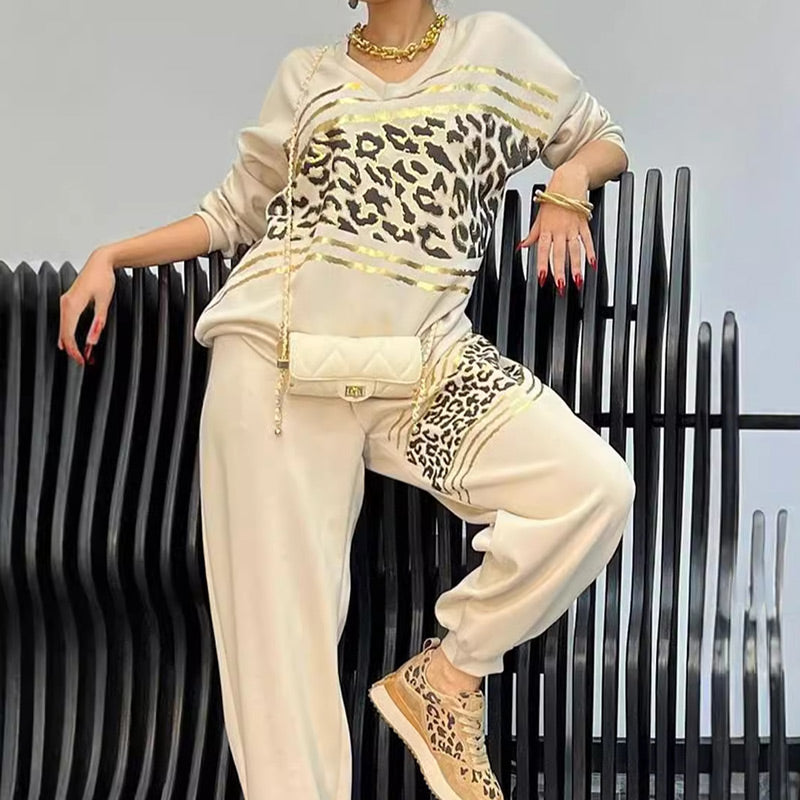 Audrey - Ensemble Sportif Léopard 2 Pièces pour Femme