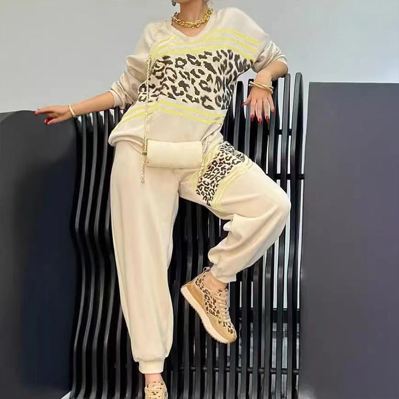 Audrey - Ensemble Sportif Léopard 2 Pièces pour Femme