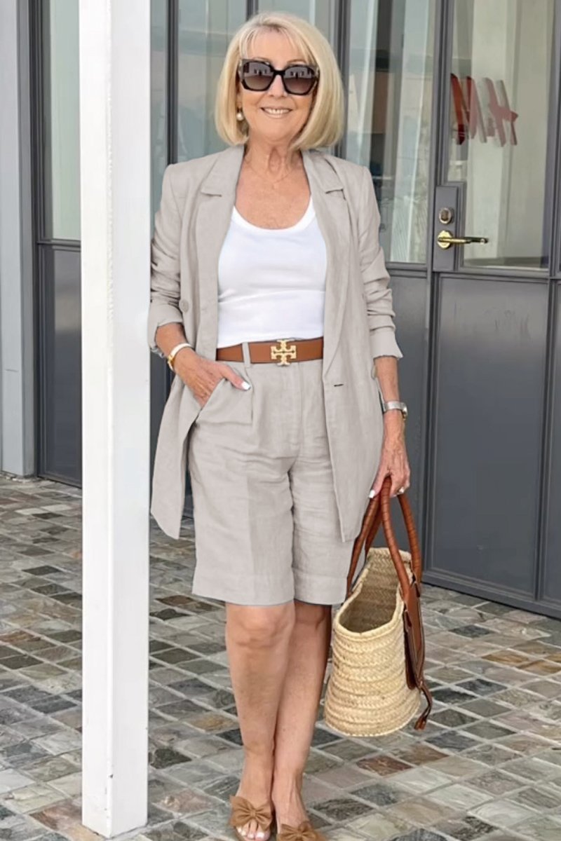 Bianca - Ensemble Chic avec Veste Fleurie et Short