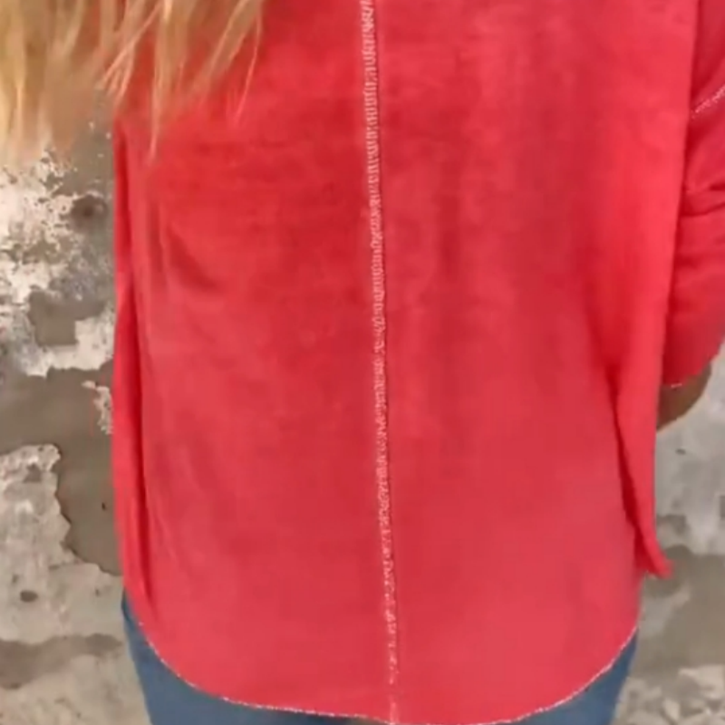 Joyce - Top Femme à Col Rond et Manches Longues Ample