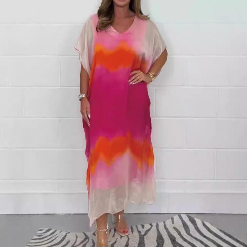 Magalie - Robe en mousseline avec effet Dip Dye pour femmes
