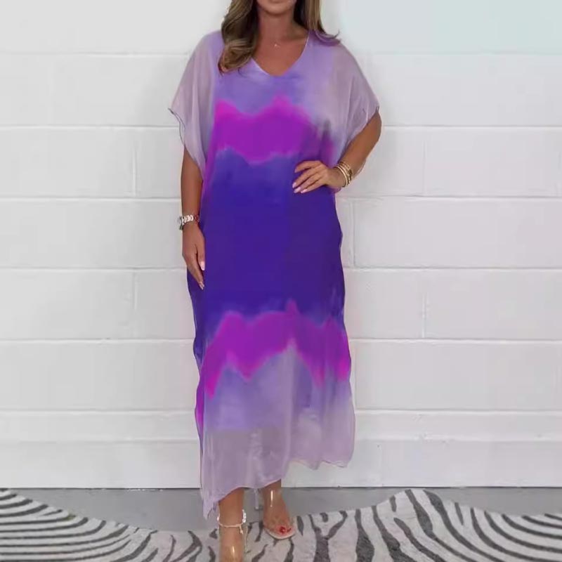 Magalie - Robe en mousseline avec effet Dip Dye pour femmes