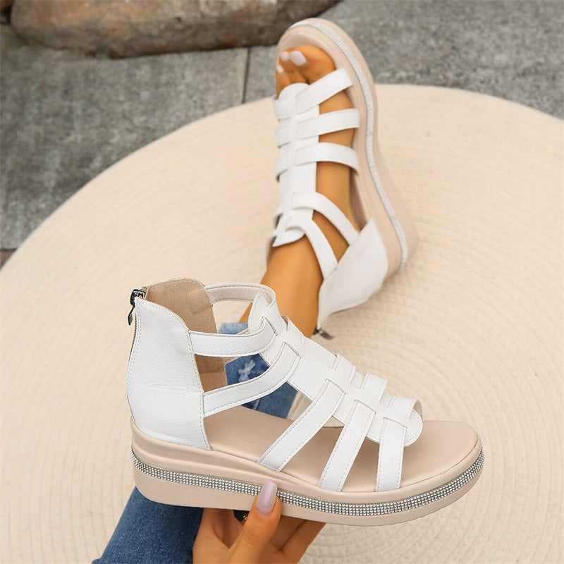 Amira - Sandales à Talon Wedge en Strass