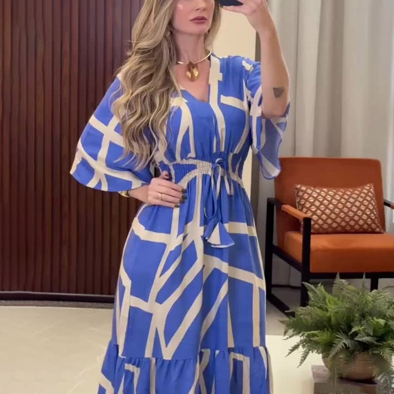 Silvia - Robe Élégante Cintrée avec Col V