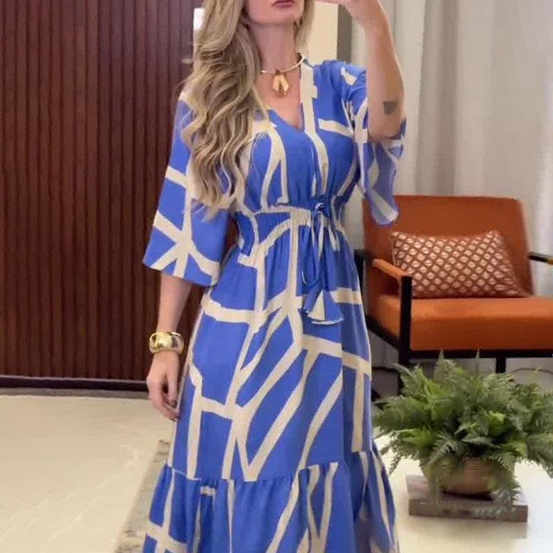 Silvia - Robe Élégante Cintrée avec Col V