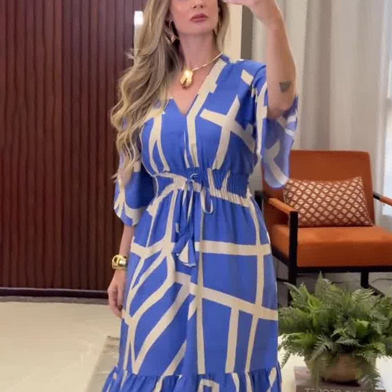 Silvia - Robe Élégante Cintrée avec Col V