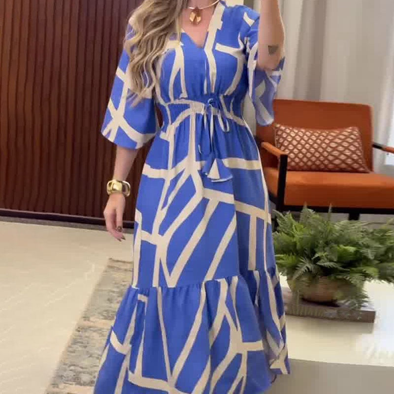 Silvia - Robe Élégante Cintrée avec Col V