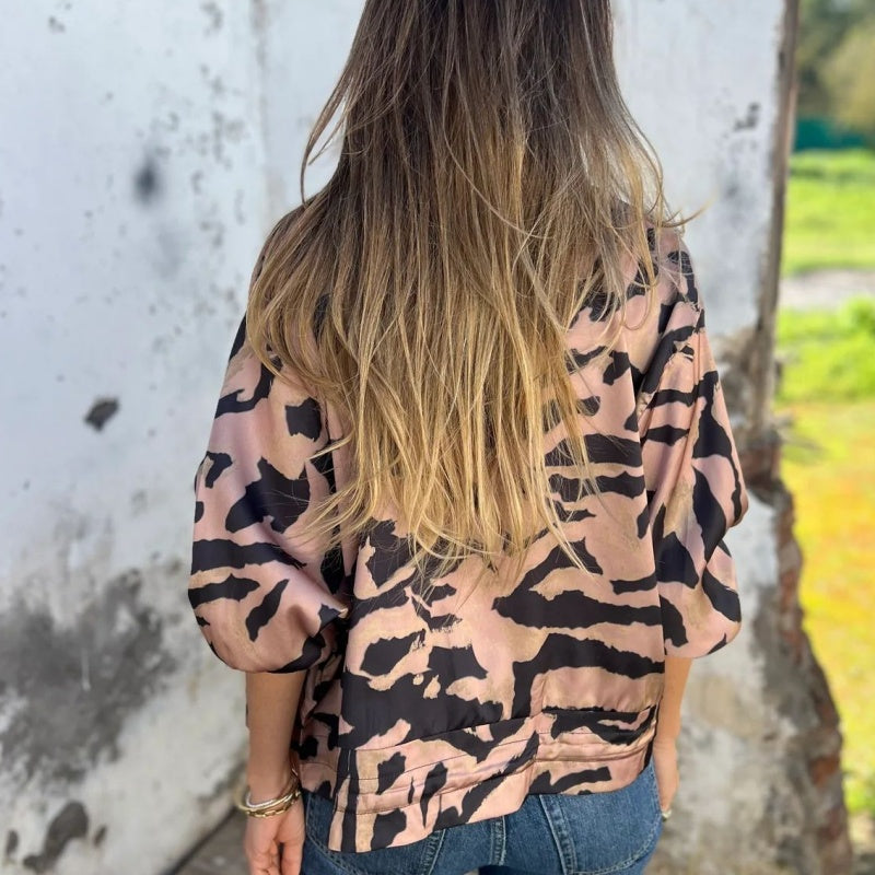 Hermione - Zebra Print Zip-Up Jacket