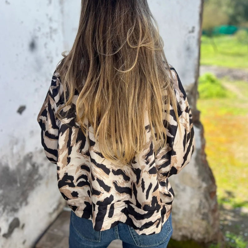 Hermione - Zebra Print Zip-Up Jacket