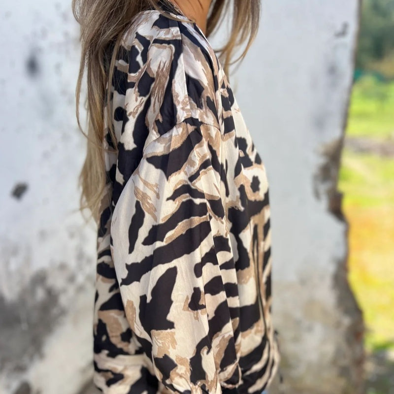 Hermione - Zebra Print Zip-Up Jacket