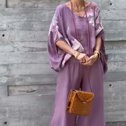 Régine™ - Loose Printed Chiffon 2-Piece Set