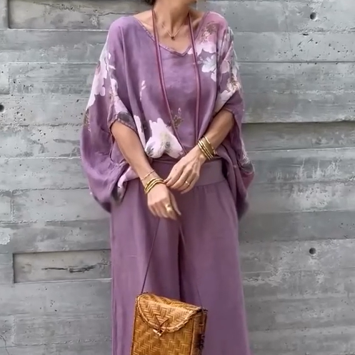 Régine™ - Loose Printed Chiffon 2-Piece Set