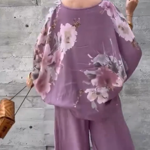 Régine™ - Loose Printed Chiffon 2-Piece Set