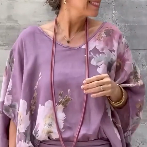 Régine™ - Loose Printed Chiffon 2-Piece Set