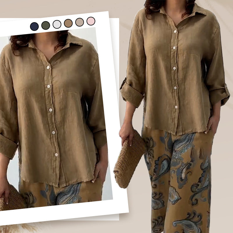 Penelope - Ensemble Deux Pièces Cardigan et Pantalon Taille Haute