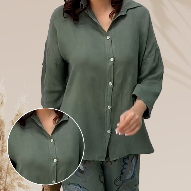 Penelope - Ensemble Deux Pièces Cardigan et Pantalon Taille Haute