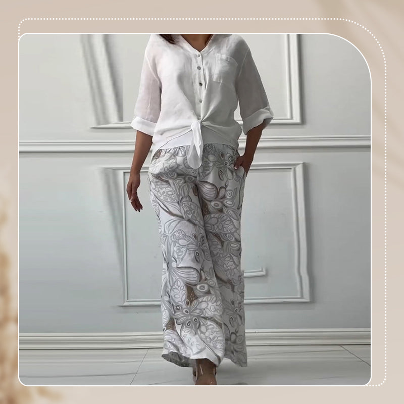Penelope - Ensemble Deux Pièces Cardigan et Pantalon Taille Haute