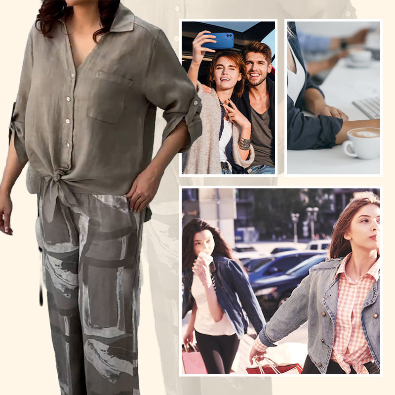 Penelope - Ensemble Deux Pièces Cardigan et Pantalon Taille Haute