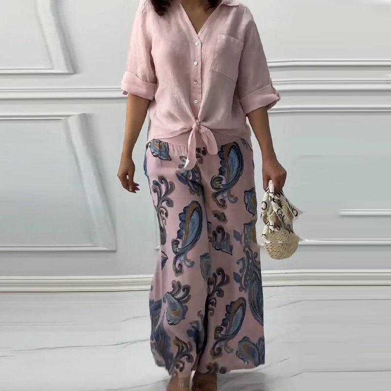Penelope - Ensemble Deux Pièces Cardigan et Pantalon Taille Haute