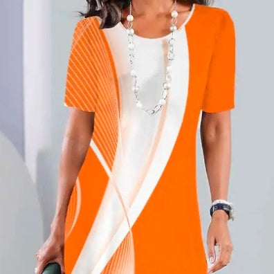 Dalia™ - Robe Plissée Femme avec Blocs de Couleurs