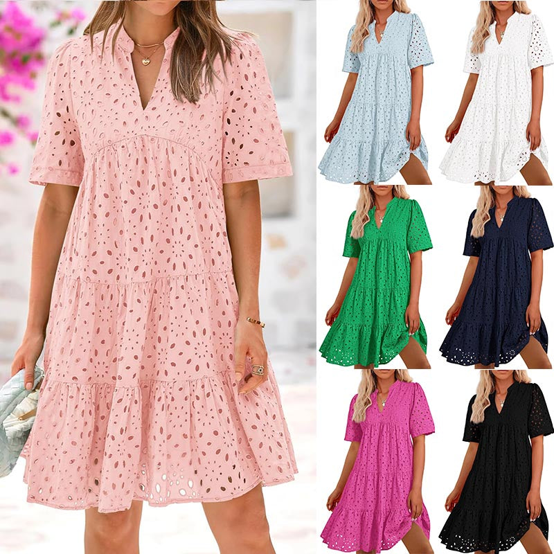 Sana - A-Line Dress with Lace Cutout