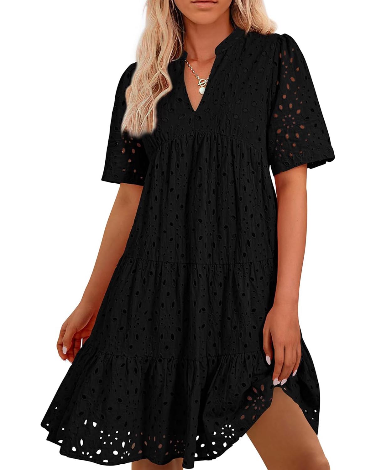 Sana - A-Line Dress with Lace Cutout