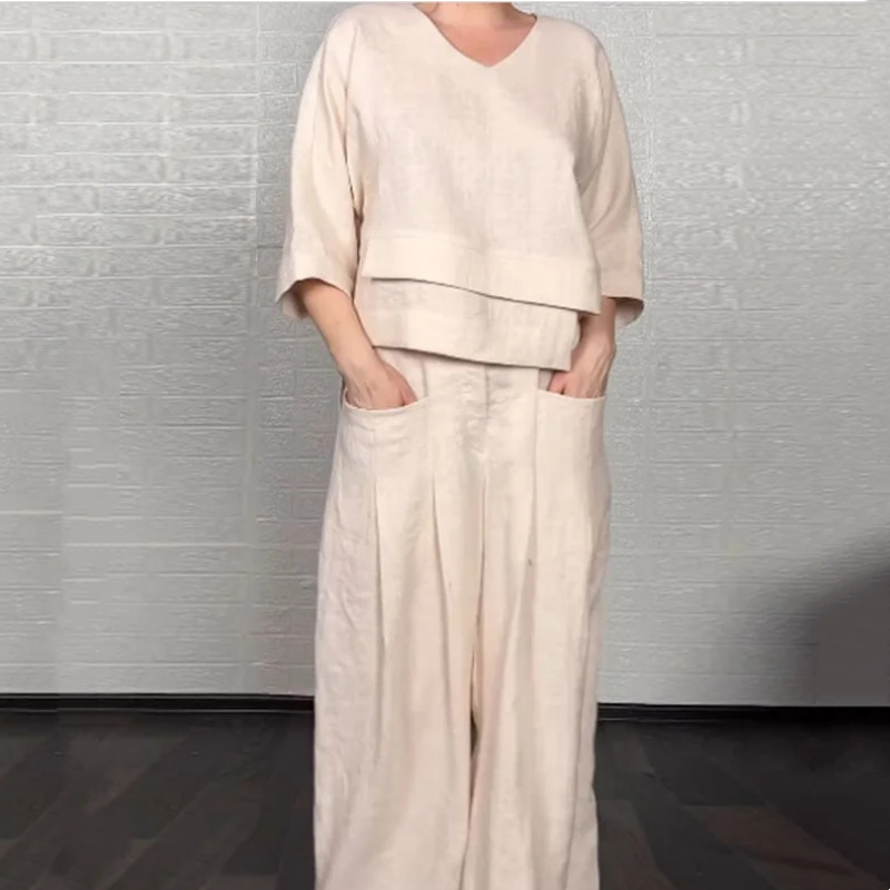 Ilyara - Women's Casual Cotton Linen Set