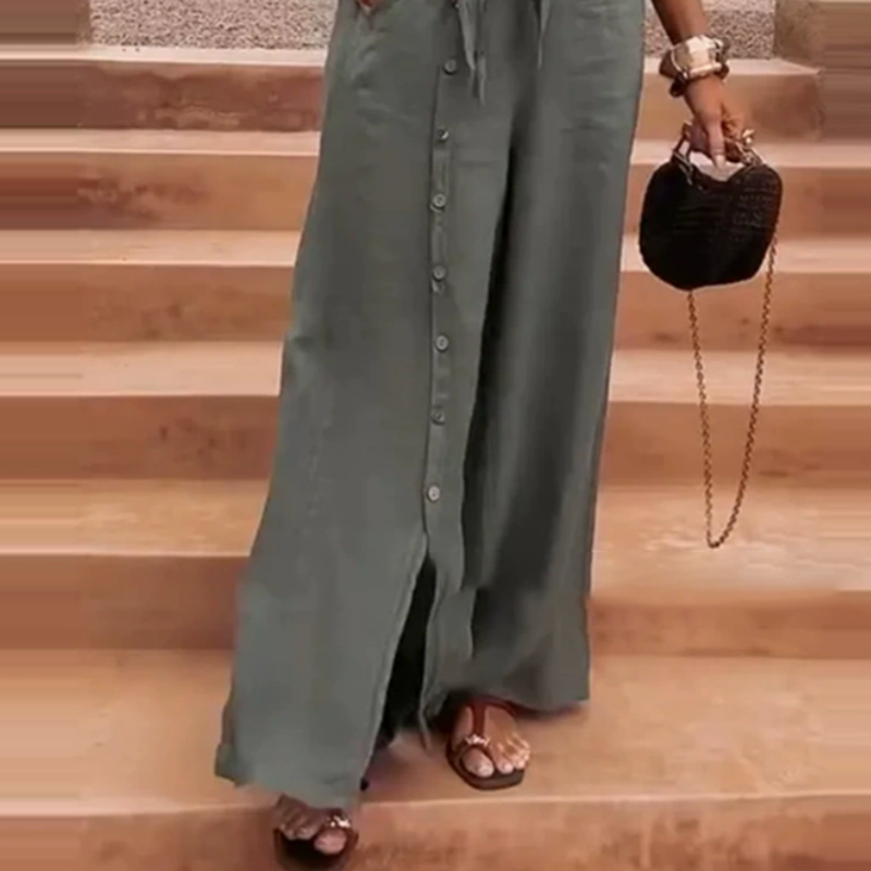 Jorellea - Elegant Flowy Cotton and Linen Solid Color Set