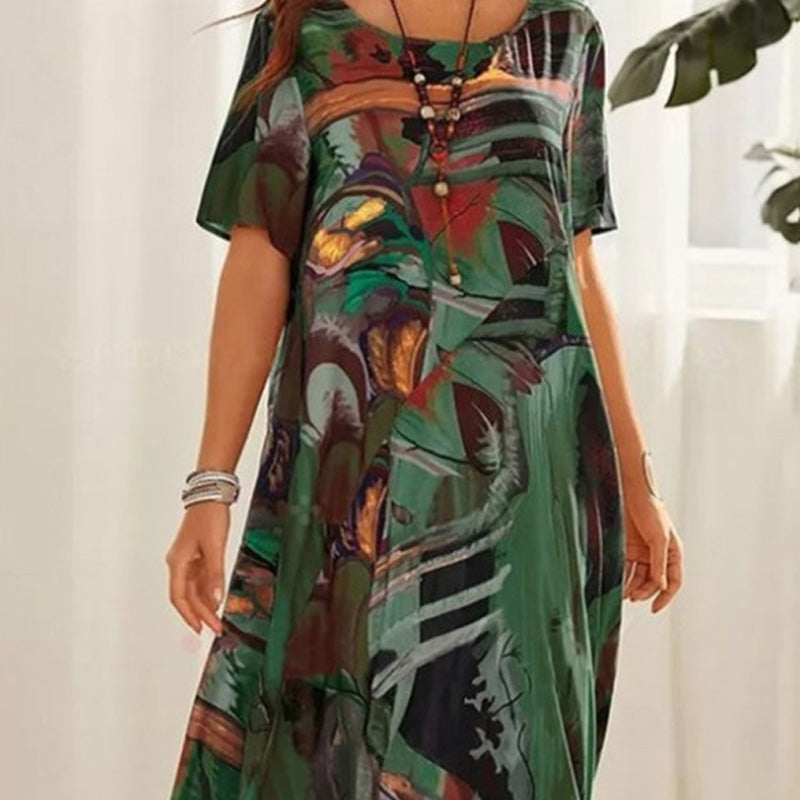 Nyelisse - Flowing dress in bright tropical colors