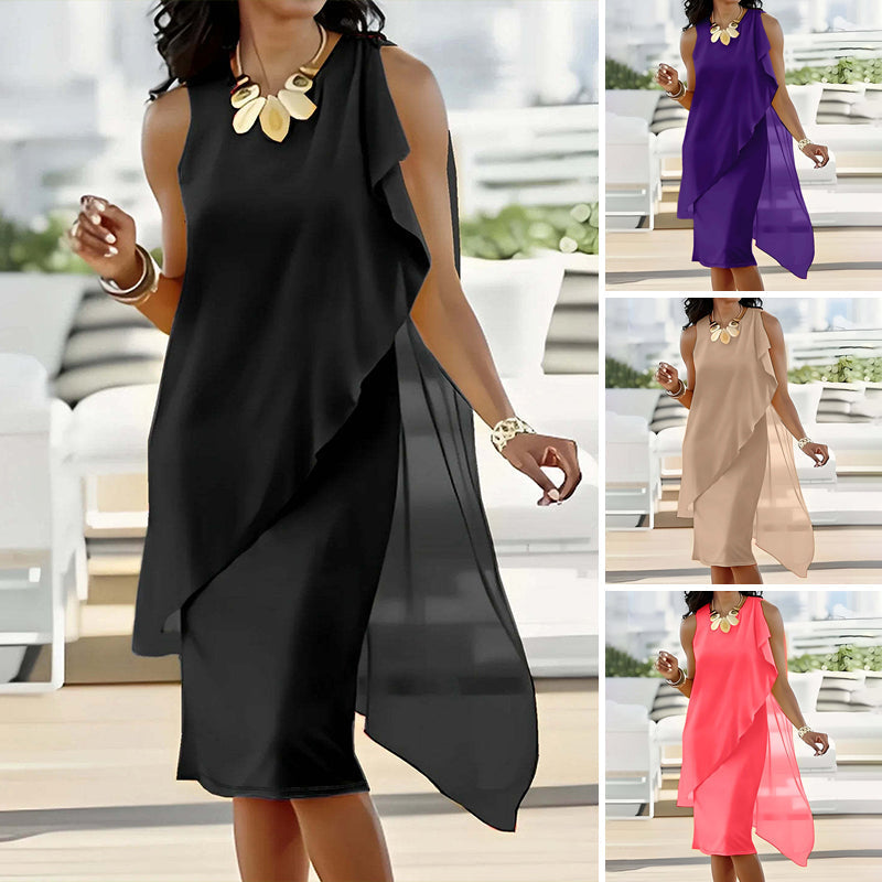Sorayae - Robe Asymétrique en Maille Sans Manches