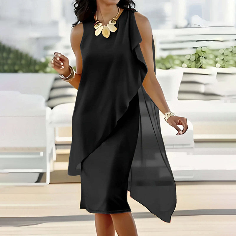 Sorayae - Robe Asymétrique en Maille Sans Manches