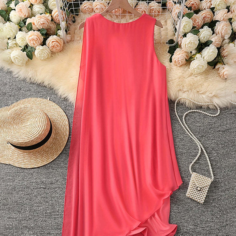 Sorayae - Robe Asymétrique en Maille Sans Manches