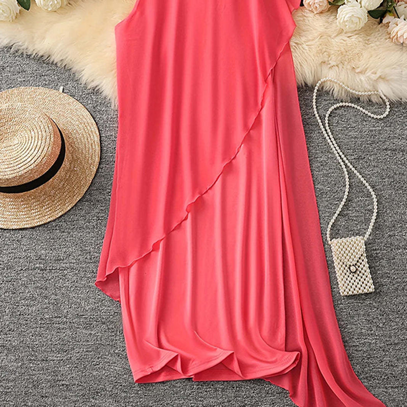 Sorayae - Robe Asymétrique en Maille Sans Manches