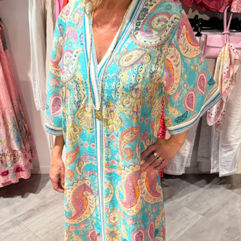 Naelina - Women's Casual Print Comfortable Dress