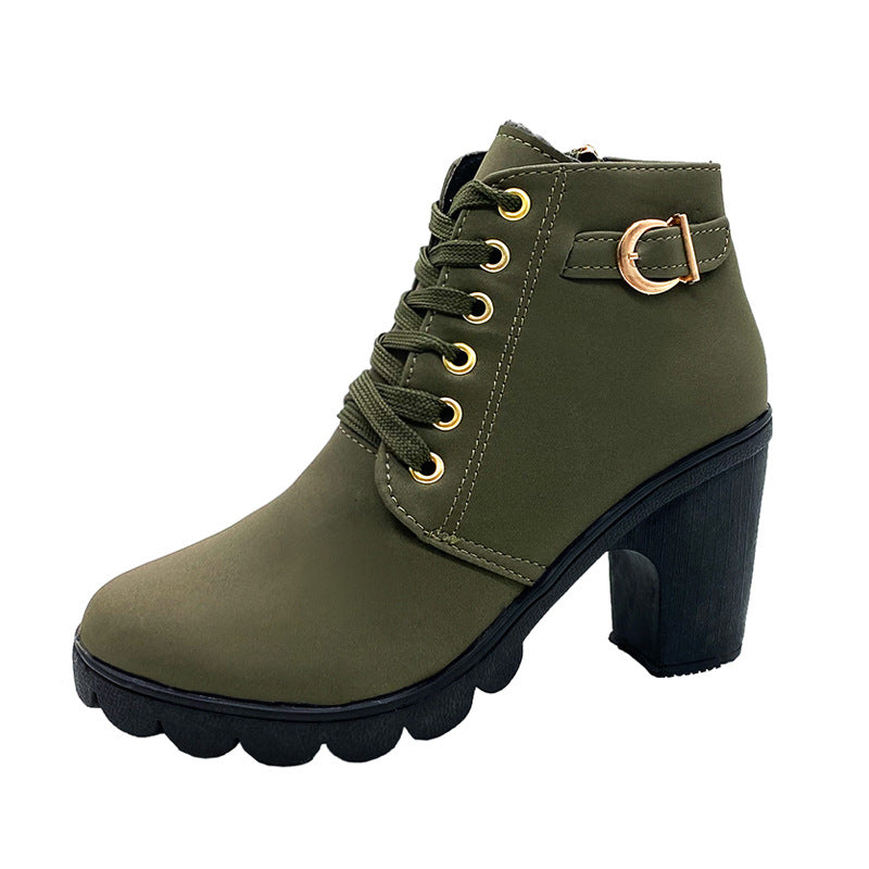 Noralyn - Women's chunky heel boots with non-slip sole