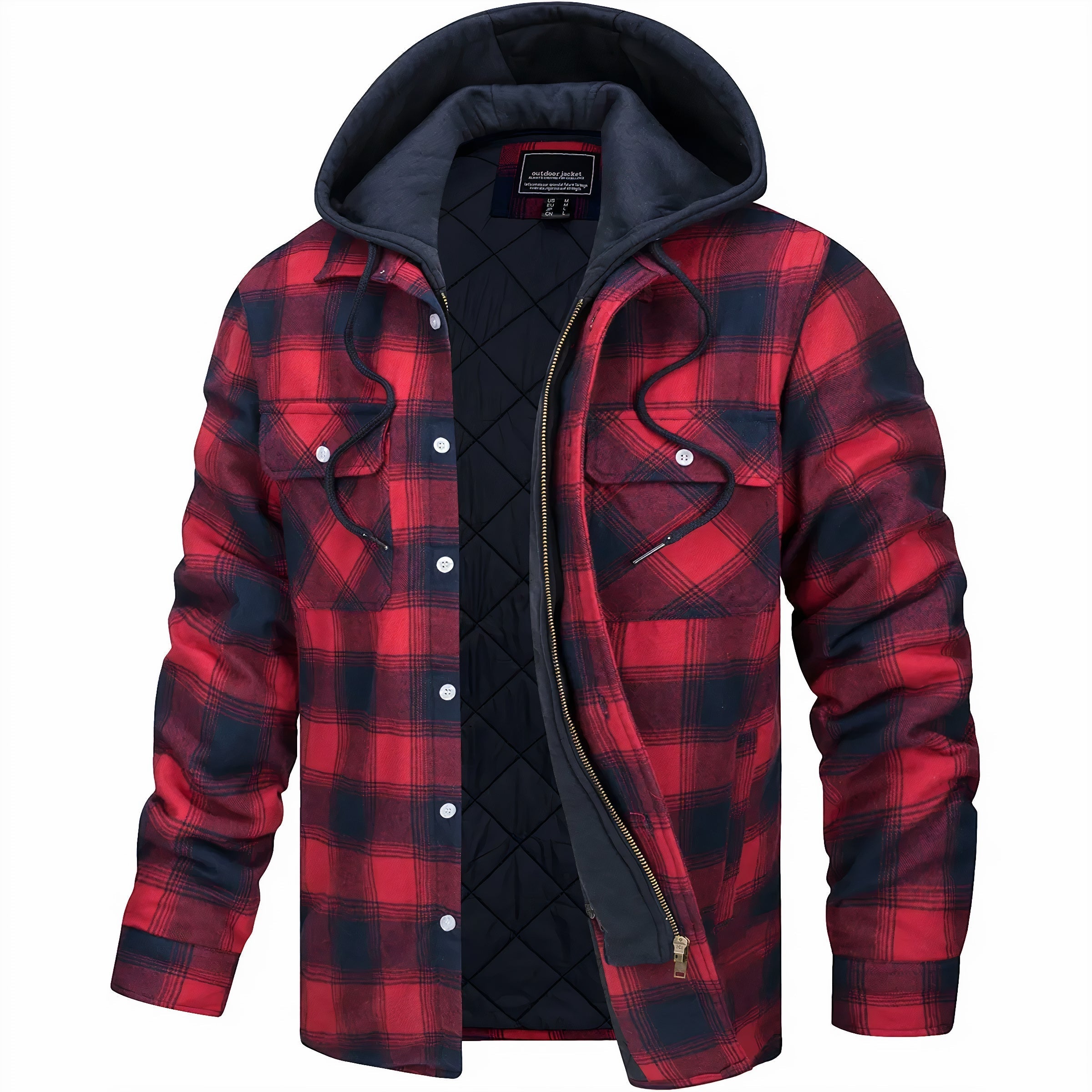 Mark- Veste zippée à carreaux pour un look moderne et hivernal