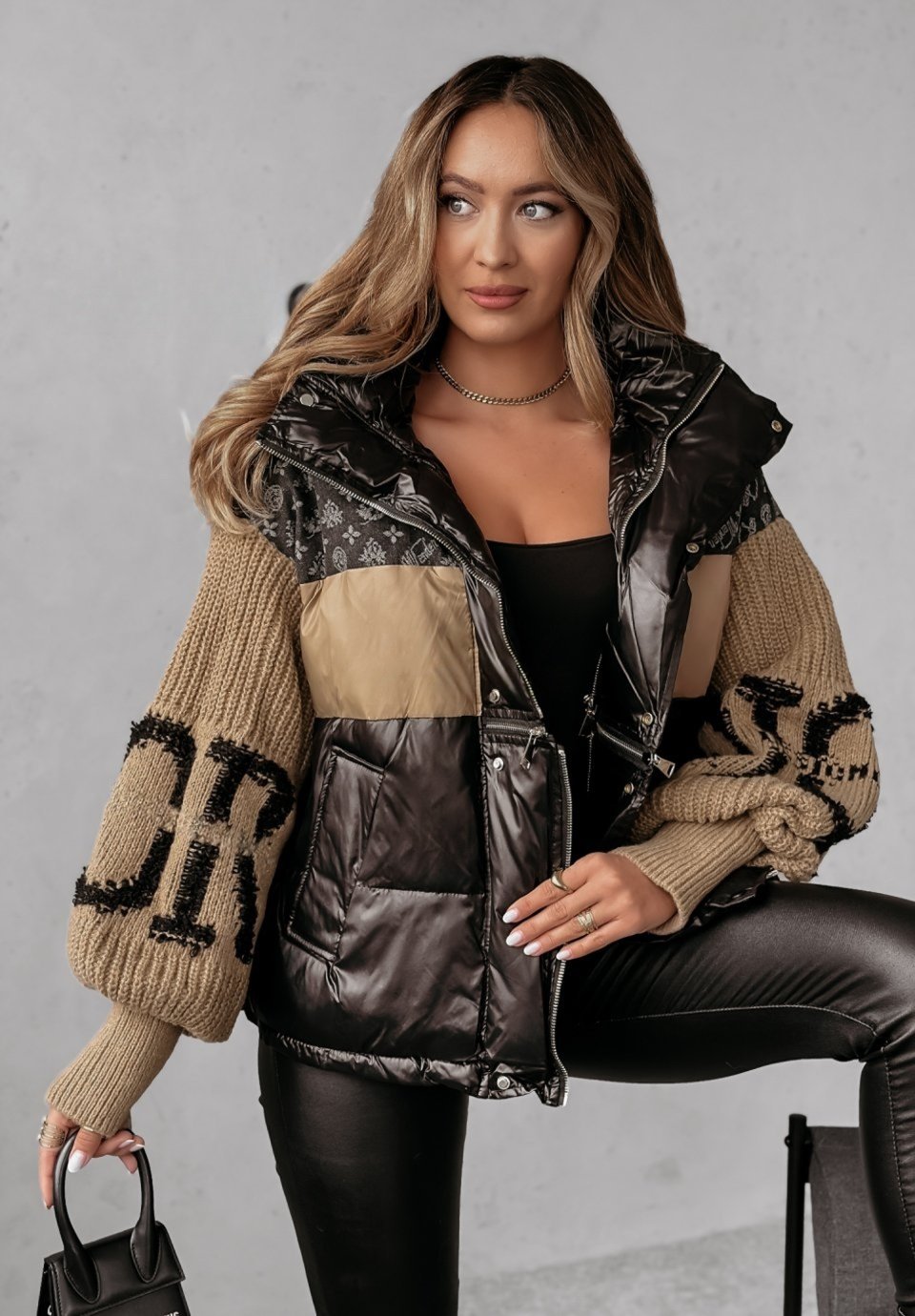 Cyralissea - Manteau Puffer Hybride À Manches Tricotées